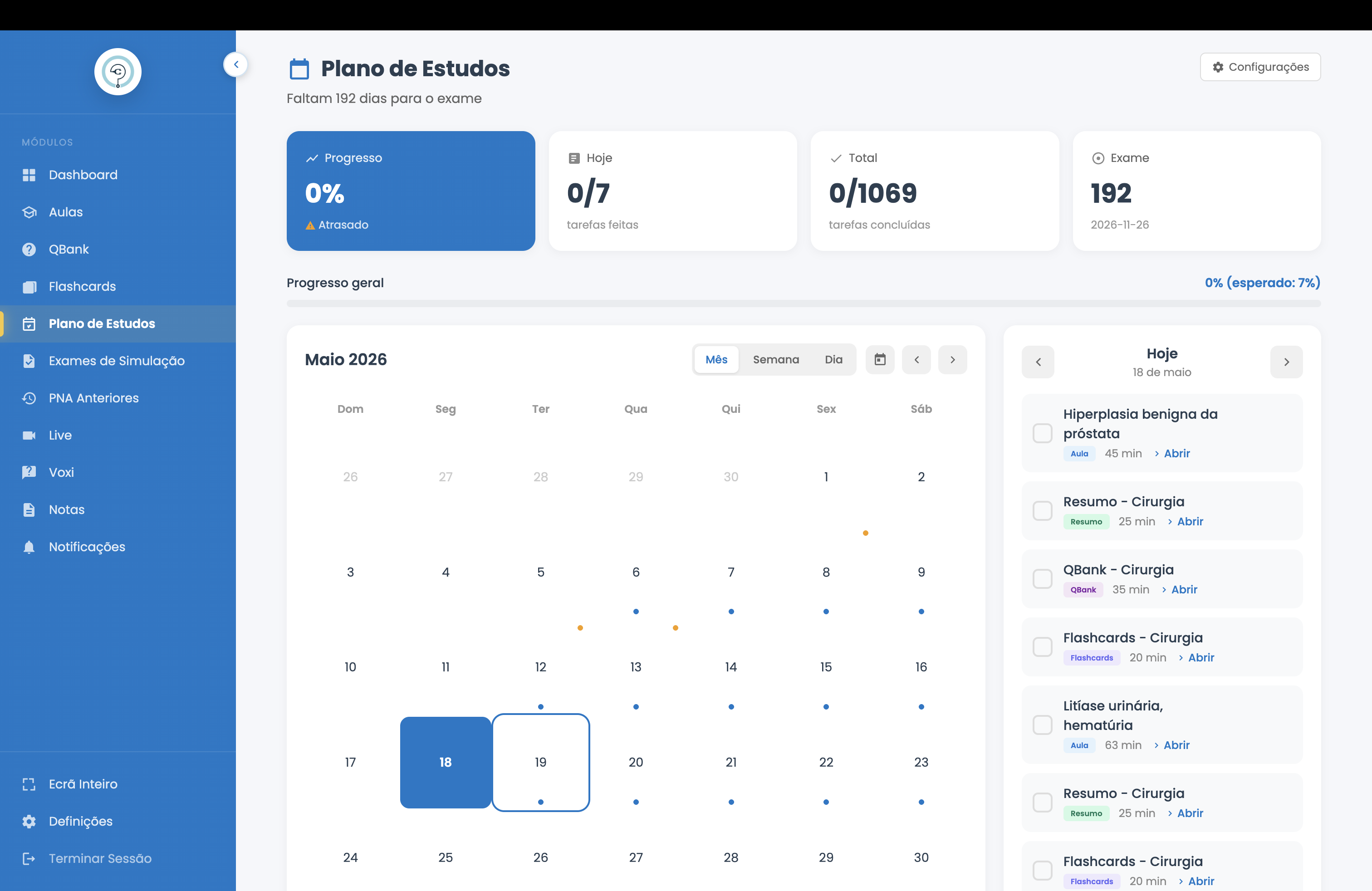 Plano de estudo personalizado